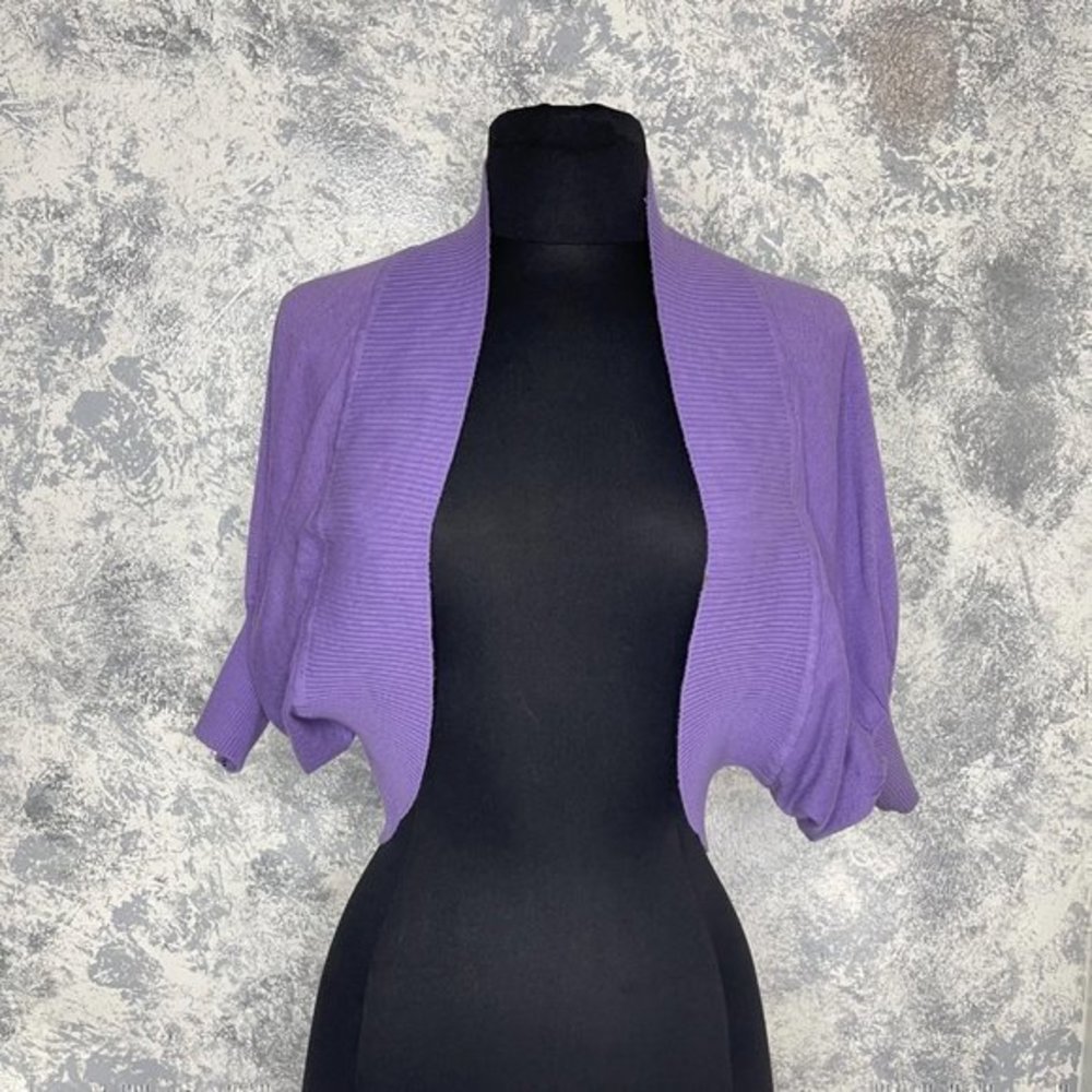 Hooked Up Lavender Cropped Buttonless Cardigan Si… - image 1